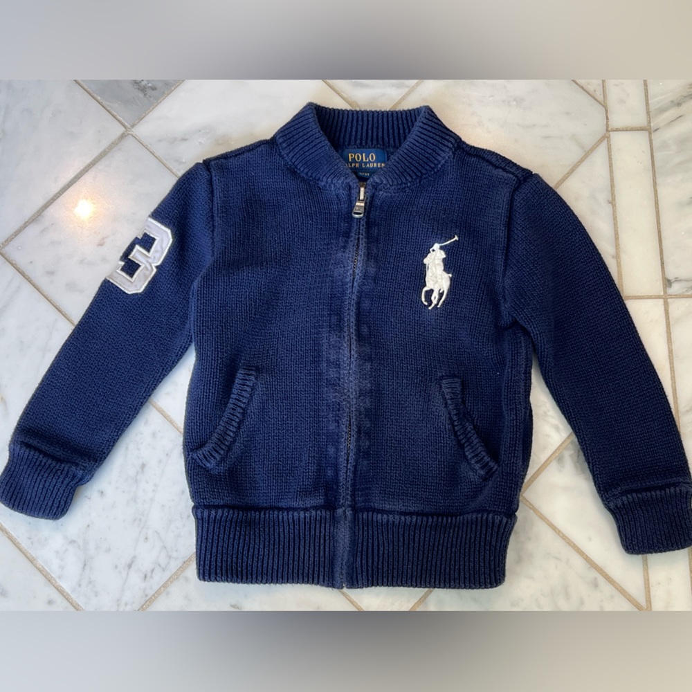 Polo Ralph Lauren Sweater with a Zipper toddler boys size 3T, navy